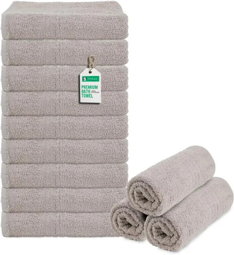 Miniatura 3 de Toallas de baño_Paquete de 12 toallas de baño beige (paquete de 12, 27 pulgadas de ancho x 54 pulgadas de largo), color beige, toalla de algodón