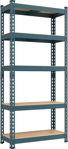 Miniatura 18 de Yaheetech Estantes de almacenamiento, estantería de metal ajustable resistente de 5 niveles, estante industrial para garaje, almacén, despensa, Plata