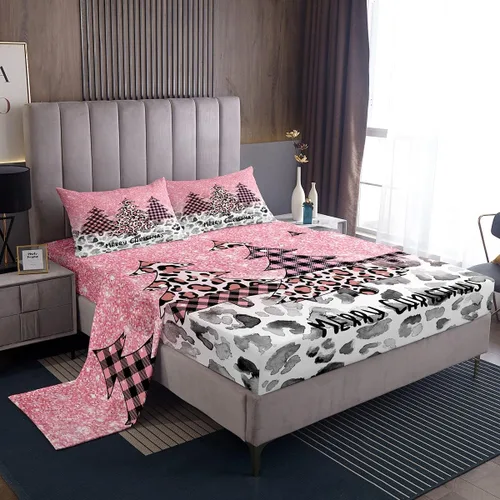 Miniatura 44 de Juego de sábanas abstractas de piel de guepardo, tamaño individual, decoración de lujo para habitación de niños, niñas y mujeres, juego de ropa