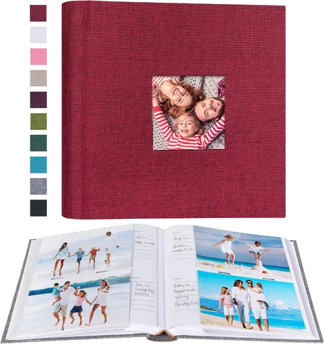 Miniatura 33 de Mublalbum Álbum de fotos de 4 x 6 pulgadas, 300 fotos, cubierta de lino con áreas de notas, libro de fotos para boda, familia, bebé y vacaciones