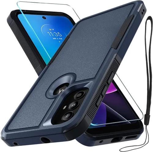 Miniatura 76 de Funda compatible con Moto G 5G 2024, cuerpo completo, resistente, resistente, a prueba de golpes, con correa de cordón, protector de pantalla