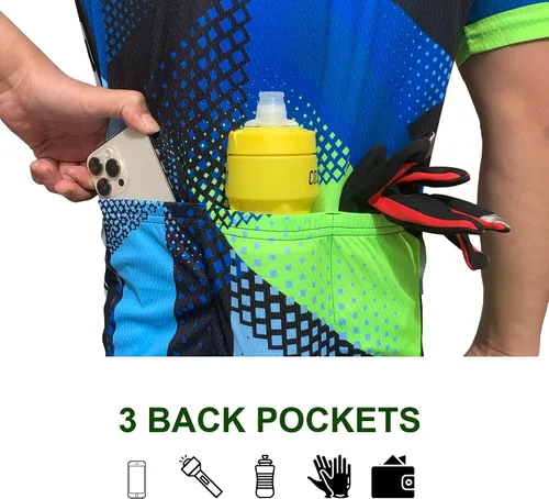 Miniatura 5 de Camiseta de ciclismo de manga corta para hombre, camisetas de ciclismo de carretera que absorben la humedad