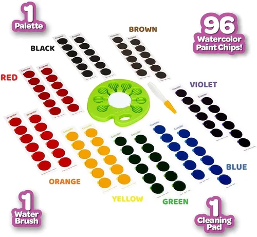 Miniatura 5 de Crayola Paleta de Acuarela Pop & Paint, Kit de Pintura Lavable, Set de Pintura de Acuarela Sin Desorden para Niños, Artes y Manualidades, Regalos
