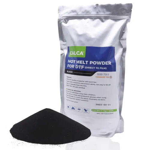 USA CALCA - Polvo de transferencia DTF negro directo a la película TPU DTF polvo de transferencia digital adhesivo termofusible DTF polvo para