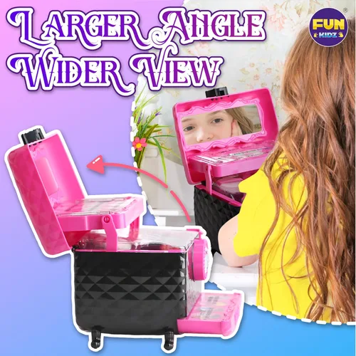 Miniatura 3 de Kit de maquillaje de 60 piezas para niñas de 6 a 12 años, FunKidz Juego de cosméticos para niños con tres capas, caja de maquillaje plegable