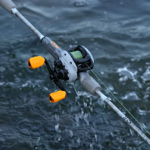 Miniatura 7 de Combos de caña de pescar giratoria y carrete Sougaiyang con manillas vacías de grafito de 2 piezas para pesca de bass Casting con diestros