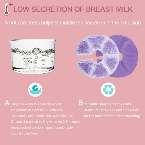Miniatura 5 de Almohadillas de Terapia Mamaria - Almohadillas de Gel Frías y Calientes para Amamantar y Recuperación Posparto, Alivio del Dolor para Mastitis e