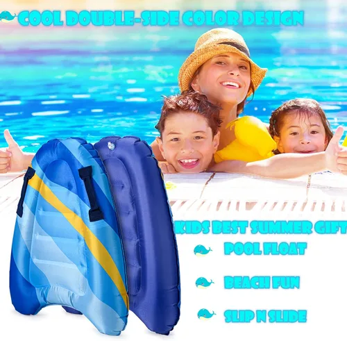 Miniatura 6 de Tablas de Boogie Inflables para Juguetes de Viaje en la Playa, 30" Tabla de Surf Corporal con Deslizamiento de Lona para Parque Acuático con Asas