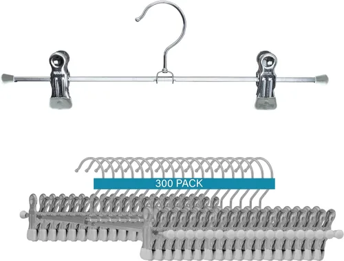 Miniatura 16 de Mawa by Reston Lloyd - Percha de ropa para pantalones y faldas con dos clips antideslizantes, estilo K/30D, 12 pulgadas, juego de 12, negro