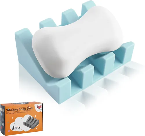 Miniatura 28 de Jabonera Autodrenante con Soporte, Jabonera de Silicona, para Baño, Cocina, Esponjas, Puede Extender la Vida del Jabón, Mantiene las Barras de Jabón
