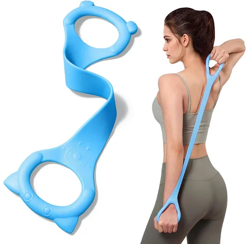 Figura 8 Banda de resistencia de fitness con asas, cuerda elástica de entrenamiento de brazo y espalda para entrenamiento de barra pura, pecho,
