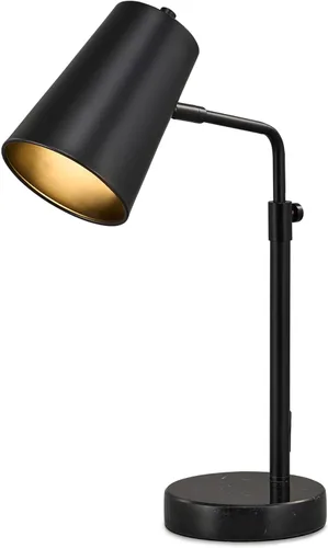 Miniatura 10 de VONLUCE Lámpara de escritorio dorada con bombilla LED ajustable, lámpara de mesa de metal de latón antiguo, base de mármol, lámpara de lectura 1# Oro