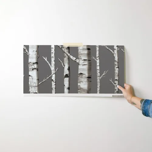 Miniatura 7 de Peel & Stick Wallpaper Swatch - Birch Grove Forest Woods Trees Rustic Custom Removable Wallpaper by Spoonflower