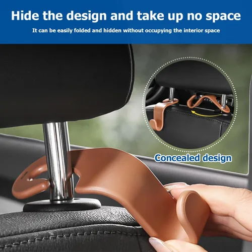 Miniatura 5 de 4 ganchos para reposacabezas de asiento de coche, soporte de colgador para asiento trasero, organizador de vehículo universal y elegante