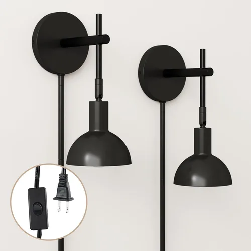 Miniatura 14 de Nathan James Celeste - Lámpara de pared de ratán, moderna lámpara de pared para casa de campo, lámpara de lectura para mesita de noche con pantalla