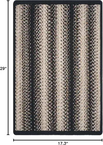 Miniatura 2 de Homespice Blackbird - Alfombras de baño trenzadas antideslizantes de 17 x 29 pulgadas, rectangular, negro y tostado, fabricadas con polipropileno
