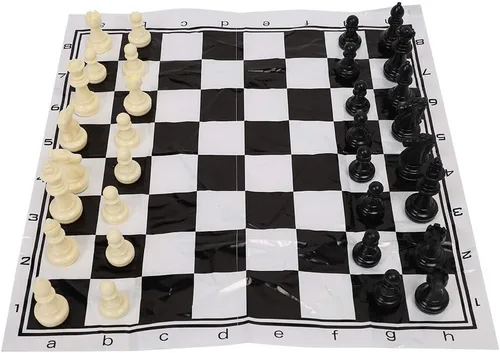Miniatura 3 de Fydun Juego de tablero medieval blanco y negro internacional de plástico portátil