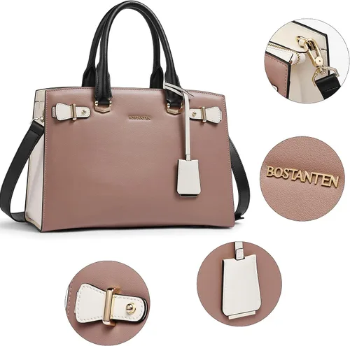 Miniatura 5 de BOSTANTEN Bolso de cuero para mujer, bolso de diseñador con asa superior, bolso cruzado, Bolsas colgantes de cuero para mujer