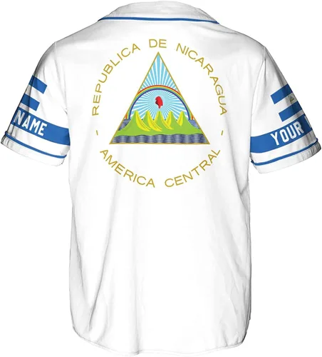 Miniatura 3 de AOVL - Camiseta de béisbol de Nicaragua personalizada, camiseta de béisbol de Nicaragua personalizada para hombres y mujeres, camisas nicaragüenses