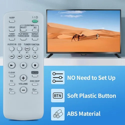 Miniatura 2 de ZWP RM-SC55 Control remoto de repuesto para Sony Mini Hi-Fi Component System HCD-HPR90 HCD-EC77 HCD-GX99 HCD-EC68 MHC-EC77 CMT-HPR90 MHC-EC55