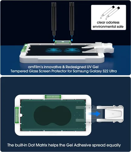 Miniatura 3 de amFilm Protector de pantalla 2+2 compatible con Samsung Galaxy S23 Ultra templado y protector de lente de cámara 5G de 6.8 pulgadas, compatible