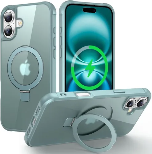 Miniatura 22 de CHAOFEnG Funda magnética compatible con iPhone 11 con soporte, prueba de caídas de grado militar, compatible con imán, anillo translúcido, parte