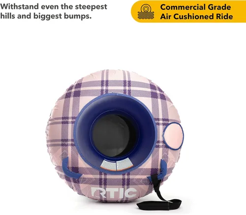Miniatura 3 de RTIC Tubo de nieve resistente para trineo resistente para niños y adultos, trineos inflables de invierno, parte inferior de lona resistente a