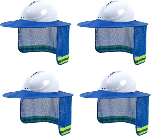 Miniatura 14 de Parasol para Casco Duro, Visera de Alta Visibilidad con Protección para el Cuello con Tira Reflectante, Accesorios para Casco Duro, Visera Completa