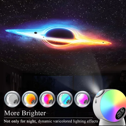 Miniatura 3 de Proyector Galaxy Pro para dormitorio, proyector de estrellas planetario 13 en 1, luz nocturna con temporizador y ruido blanco, control remoto, reloj