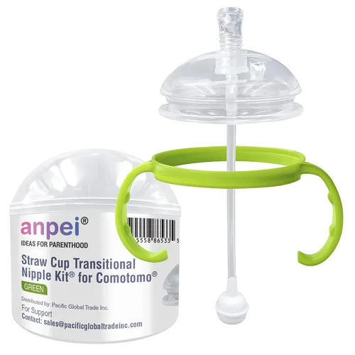 Miniatura 11 de Sippy Cup Kit de pezón de transición con boquilla suave para biberones Comotomo, 5 oz y 8 oz Caño de taza para sorber