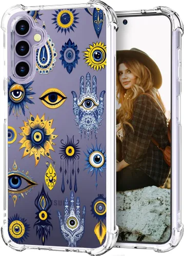 Miniatura 39 de Hungo Funda compatible con Samsung Galaxy S25 Plus/S24 Plus, diseño transparente, diseño femenino de piel femenina S24+ S25+ de astronauta