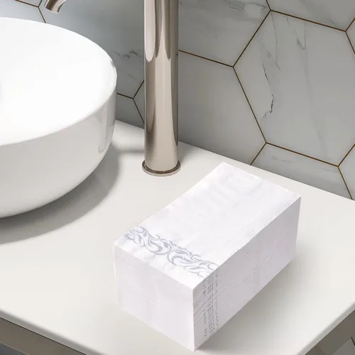 Miniatura 2 de Vplus Paquete de 200 servilletas de papel desechables de 3 capas de alta calidad, servilletas de cena desechables suaves y absorbentes, perfectas