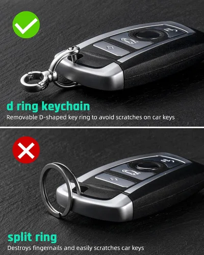 Miniatura 5 de TISUR Llavero pequeño para automóvil, llavero de anillo en D con grillete de tornillo, llavero giratorio resistente para llavero, bolso, llavero