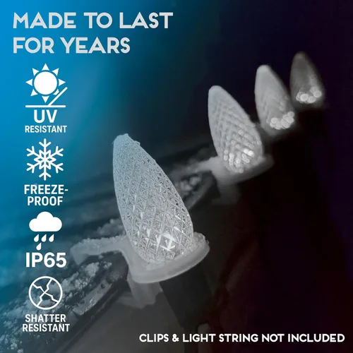 Miniatura 4 de Iluminación para fiestas. Repuesto de foco para luces de navidad de LED facetado C9 para tomas E17, nivel comercial con ahorro de energía. Focos