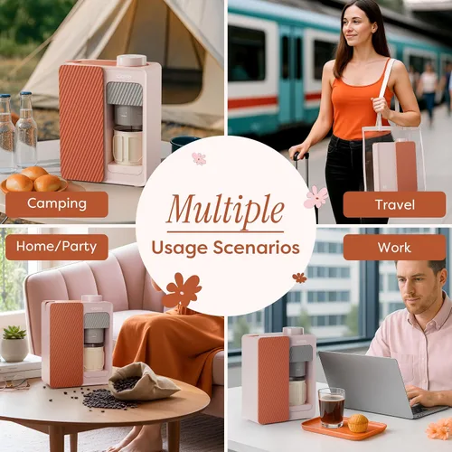 Miniatura 7 de CIARRA Bloombox - Cafetera compacta de café expreso, 15 bar de sabor rico en café espresso para viajes, camping, caravana, oficina, hogar, fácil