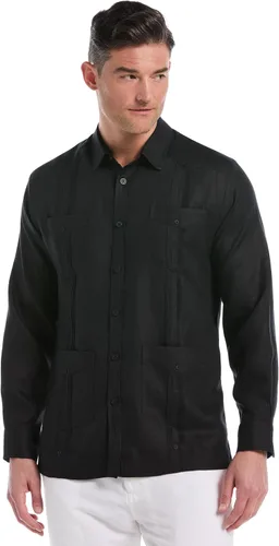 Miniatura 19 de Cubavera Camisa Guayabera de manga larga con cuatro bolsillos para hombre, 100 % de lino, detalle de pinzas, ajuste relajado