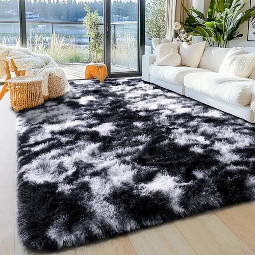 Miniatura 116 de Alfombras de área de 8x10 para sala de estar, alfombra shaggy grande ultra suave y esponjosa para dormitorio, alfombras de felpa mullida Blanco crema