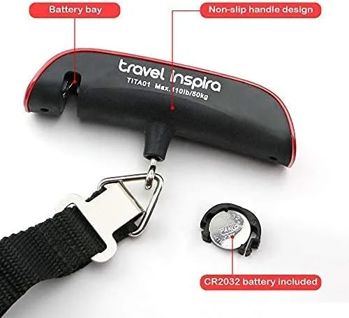 Miniatura 4 de travel inspira Báscula de equipaje, báscula digital portátil de equipaje para viajes, báscula de peso de maleta con pintura de goma, sensor