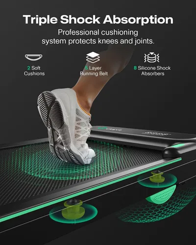 Miniatura 7 de UREVO Strol 2E Caminadora plegable inteligente 2 en 1, almohadilla compacta para caminar con mango de seguridad, Plug and Play, caminadora