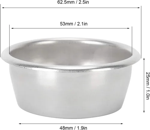 Miniatura 3 de Cesta portafiltro de café de 2.087 in, colador de café no presurizado de acero inoxidable, cesta de filtro de café expreso, repuesto para cafetera