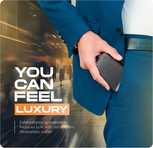 Miniatura 7 de Cartera para hombre Cartera delgada de piel auténtica con RFID Regalo para hombres empaquetado en elegante caja de regalo