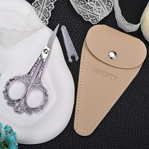 Miniatura 2 de Sewing Embroidery Scissors, 4.5’’ Sharp Crochet Shears with Cover All Purpose Tip Scissor, for Craft, Crochet, Cross Stitch, Needlework, Artwork