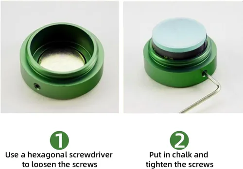 Miniatura 4 de TAOM - Soporte para tiza de billar, herramienta práctica redonda, accesorios de billar, mini estuche magnético para punta de tiza, contenedor
