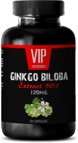 Vitaminas para el cerebro y la memoria - Ginkgo BILOBA 120MG - Extracto 50:1, complejo de gingko biloba, suplementos de ginkgo biloba, suplementos