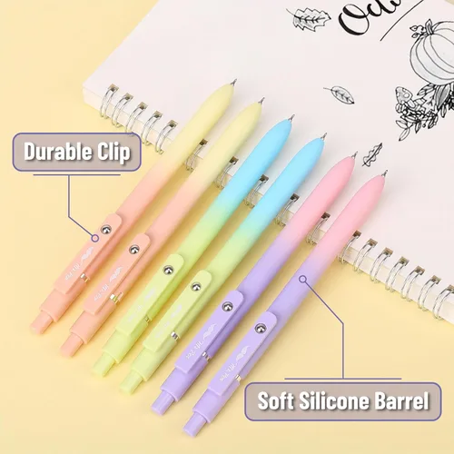 Miniatura 3 de Mr. Pen - Bolígrafos de gel retráctiles, paquete de 6, barriles de color degradado, bolígrafos de gel negros, secado rápido, punta fina de 0.02