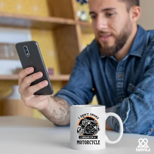 Miniatura 6 de Panvola Taza de café de cerámica con texto en inglés "I Don't Snore I Dream I'm A Motorcycle Gifts For Biker Rider Motor Bike Lover For Dad Uncle