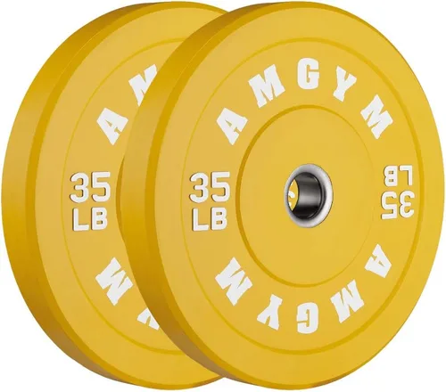 Miniatura 52 de Discos de peso olímpicos de 2 pulgadas y caucho para barras, discos para gimnasio en casa, entrenamiento de fuerza y levantamiento de pesas, 10 a