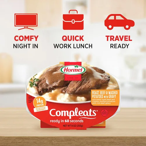 Miniatura 6 de HORMEL COMPLEATS - Carne asada y puré de patatas con salsa, de microondas, 9 onzas (paquete de 6)