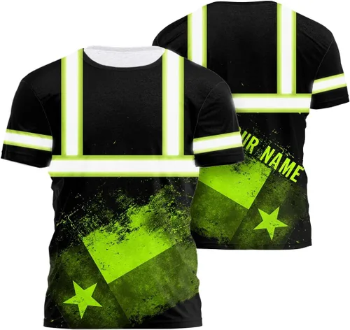 Miniatura 11 de Camisa de alta visibilidad para hombre, camisas de seguridad reflectantes con nombre personalizado para patriota, patriótico, veterano, militar