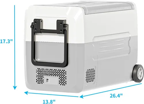 Miniatura 8 de TABU Refrigerador portátil para automóvil de 49 cuartos (45 litros), congelador y refrigerador de doble zona de 12 V con 12/24 V CC y 110/240 V CA